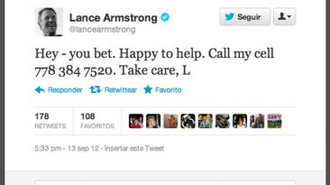 Tweet de Lance Armstrong