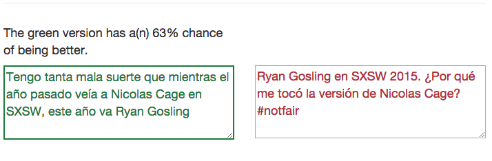 Verás el porcentaje de cuáles son las probabilidades de que sea más popular.