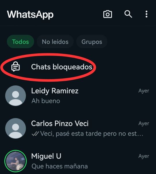 bloquear chats