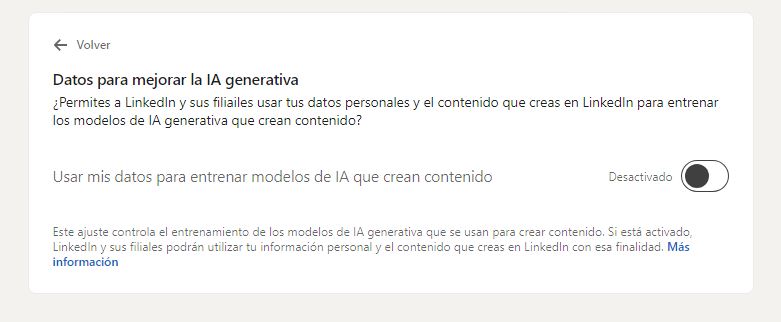 Cómo configurar LinkedIn para que no utilice tus datos para entrenar tu Información para su inteligencia artificial